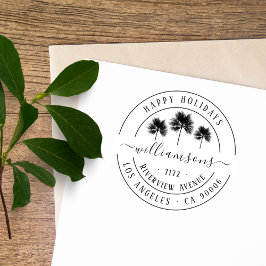 Sello Automático Elegantes Navidades tropicales vintage Dirección d