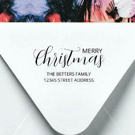 Sello Automático Elegantes Navidades verdes de sabio simple y limpi