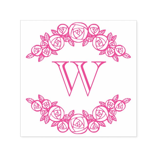 Sello Automático Elegantes Rosas arcos #1 Ronda Primera Inicial (Diseño)