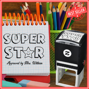 Sello Automático Elogio personalizado en el aula Estrella Maestra C