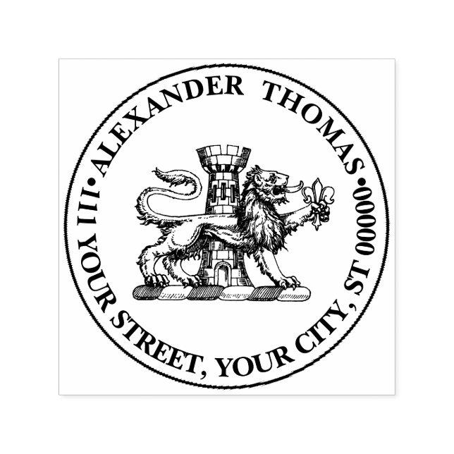 Sello Automático Emblema de la Cresta Fleur de Lis de la Torre del  (Diseño)