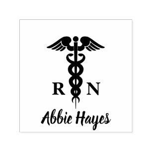 Sello Automático Enfermera Registrada RN Caduceo Profesional Médico