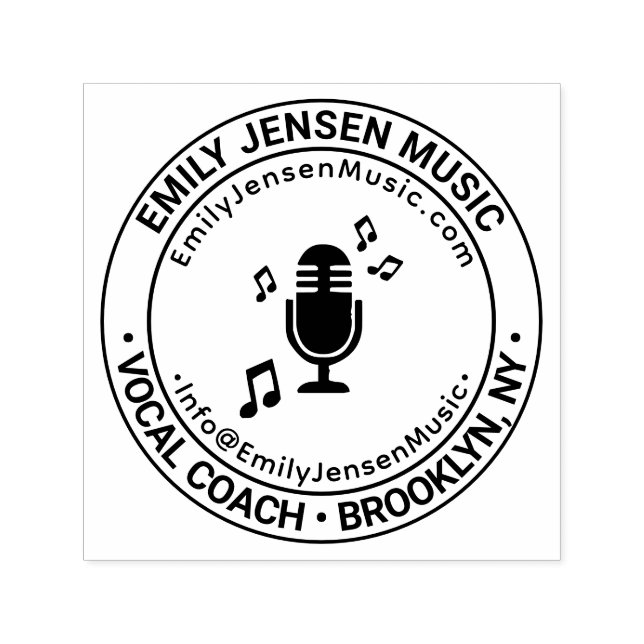 Sello Automático Entrenador Vocal Voz Nombre Empresa Ubicación URL  (Diseño)