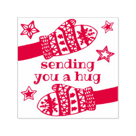 Sello Automático Enviarle un abrazo ・ Manos Mittens Stars Holiday