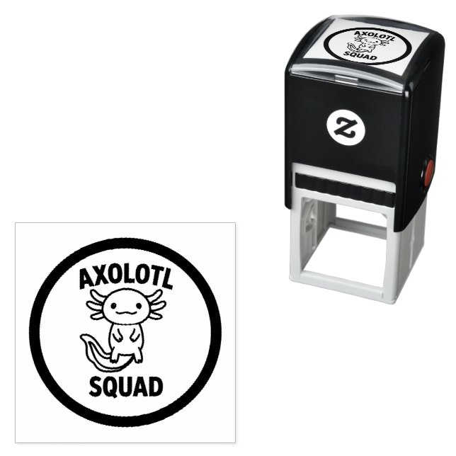Sello Automático Equipo divertido y lindo de Ajolotes personalizabl (In Situ)