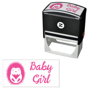 Sello Automático Erizo Bebé Niña Rosa Bonito Personalizado