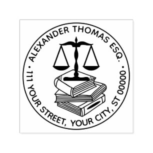 Sello Automático Escalas de abogados de justicia #2 Libros de ley D