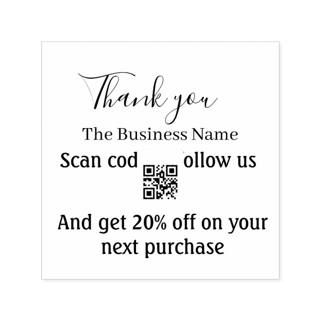 Sello Automático Escanear QR para seguirnos código de descuento ros (Diseño)