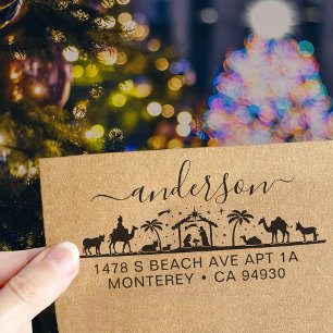 Sello Automático Escena de la Natividad Dirección de retorno de la 