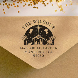 Sello Automático Escena de la Natividad El bebé Jesucristo Direcció