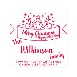 Sello Automático Escritura a mano de cinta de navidad de Merry