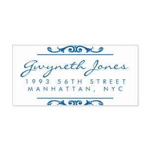 Sello Automático Escritura elegante y remite de los ornamentos