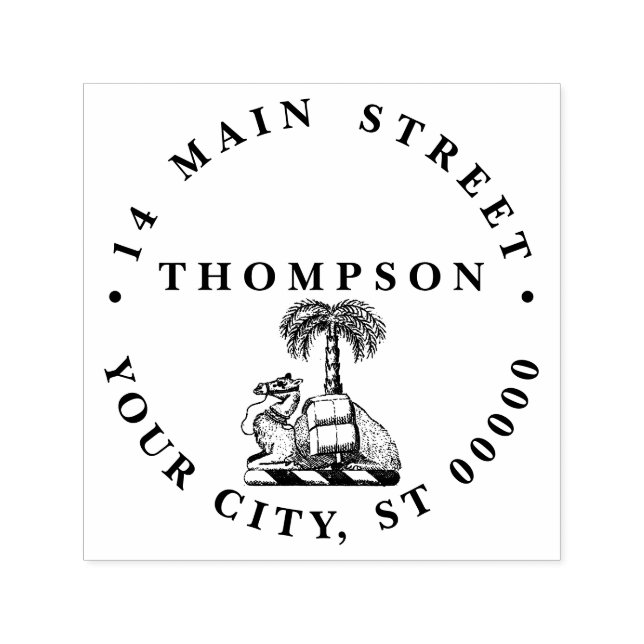 Sello Automático Escudo de armas de palmera de camello heráldico (Diseño)