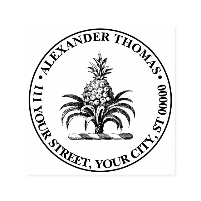 Sello Automático Escudo Preppy Heráldica de Cubierta de Piña (Diseño)