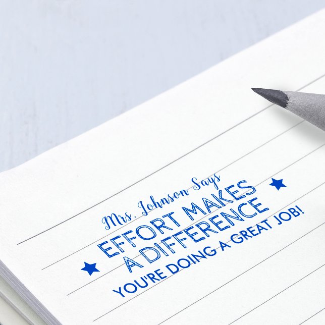 Sello Automático Esfuerzo Para Hacer Un Gran Trabajo De Maestros Pe (Effort Doing A Great Job Personalized Teachers Self-inking Stamp)