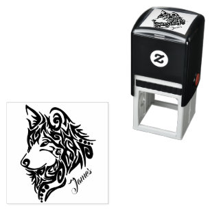 Sello Automático Especial hecho James Tribal Wolf con nombre