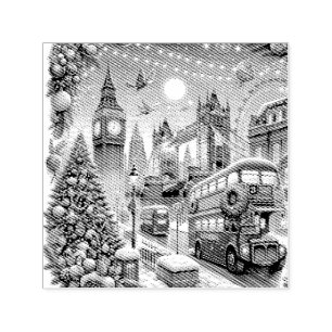 Sello Automático Esplendor Navideño de Londres - Vibrante Villancic