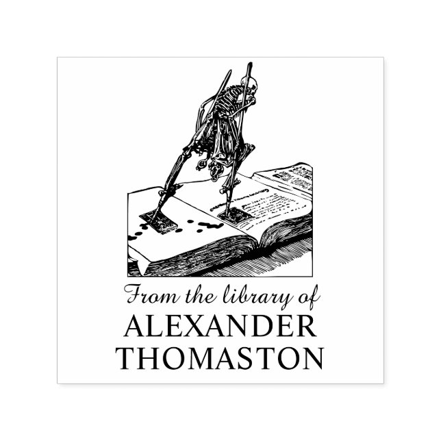 Sello Automático Esqueleto sobre inclinaciones caminando por el nom (Diseño)