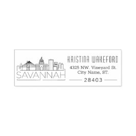 Sello Automático Esquina de Savannah | Dirección del Personalizado