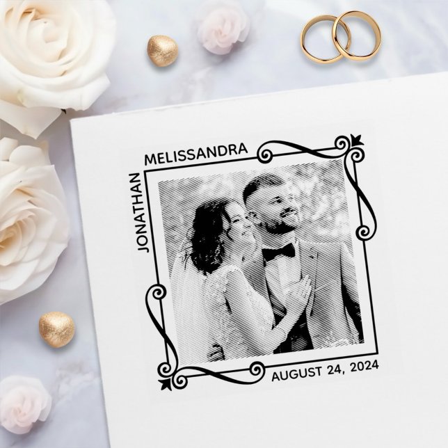 Sello Automático Esquinas en Espiral para Anuncio de Boda con Foto  (Subido por el creador)