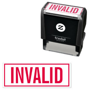 Sello Automático ESTAMPADO de goma personalizado INVALID para empre