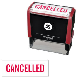 Sello Automático Estampado de tinta roja grande con CANCELACIÓN