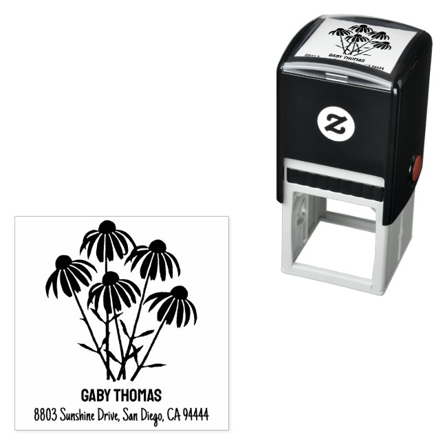 Sello Automático Estampilla de auto tinta de flores moradas (In Situ)