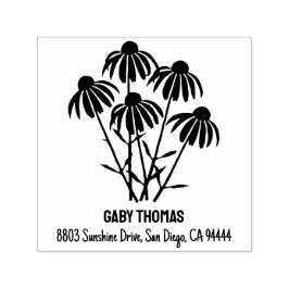 Sello Automático Estampilla de auto tinta de flores moradas