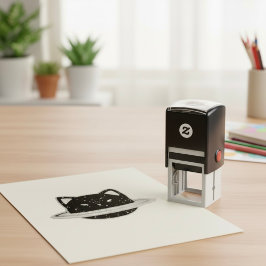 Sello Automático Estampilla de autoenlace de gato planetario