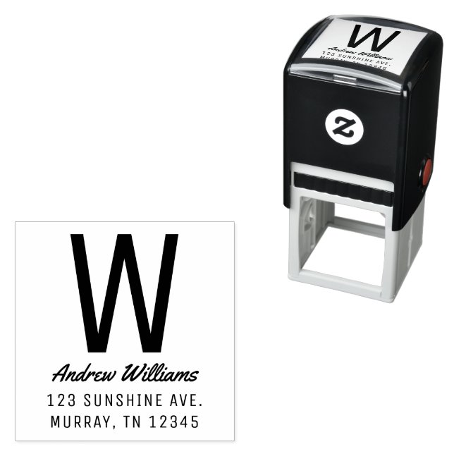 Sello Automático Estampilla de autograbado de dirección de monogram (In Situ)