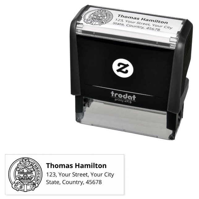 Sello Automático Estampilla de autotinta del Escudo Clan Hamilton (In Situ)