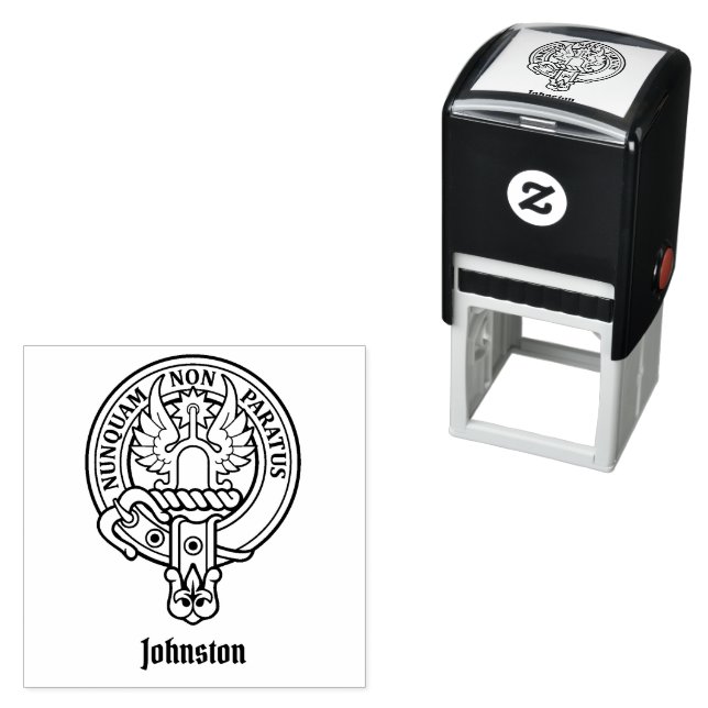 Sello Automático Estampilla de autotinta del Escudo Clan Johnston (In Situ)