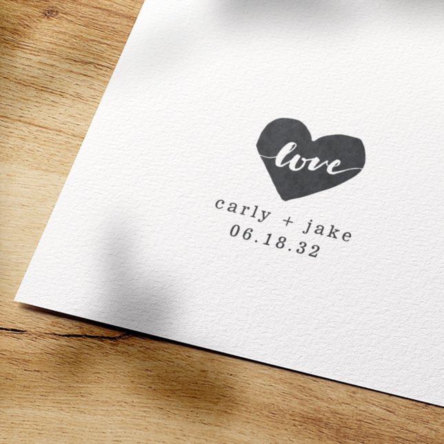 Sello Automático Estampilla de boda personalizada de Love Heart (Subido por el creador)