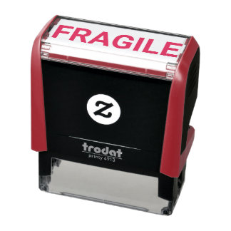 Sello Automático Estampilla de caucho FRAGILE Red Self-Inking