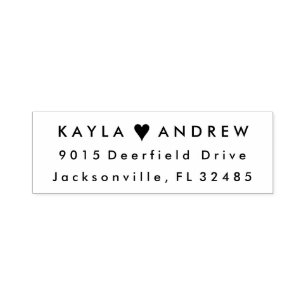 Sello Automático Estampilla de goma de corazón boda para RSVPs Grac