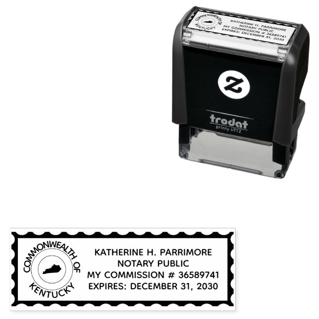 Sello Automático Estampilla de goma de notario de Kentucky (In Situ)