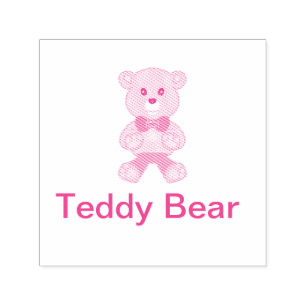 Sello Automático Estampilla de goma de Teddy Bowtie Teddy Bear