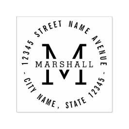 Sello Automático Estampilla de goma personalizada de monograma circ