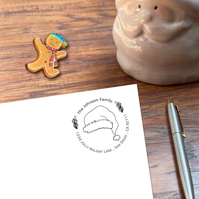 Sello Automático Estampilla del Gorra de Santa Doodle Navidades (Fun family Christmas self-inking stamp .)