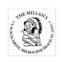 Sello Automático Estampilla del tema de la sonrisa nativa norteamer