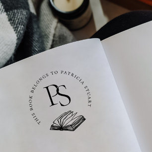 Sello Automático Este Libro Pertenece A Iniciales De Nombre Persona