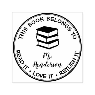 Sello Automático Este Libro Pertenece A La Biblioteca De Personaliz