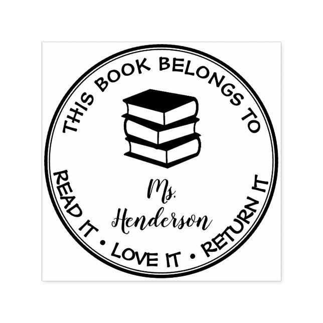 Sello Automático Este Libro Pertenece A La Biblioteca De Personaliz (Diseño)