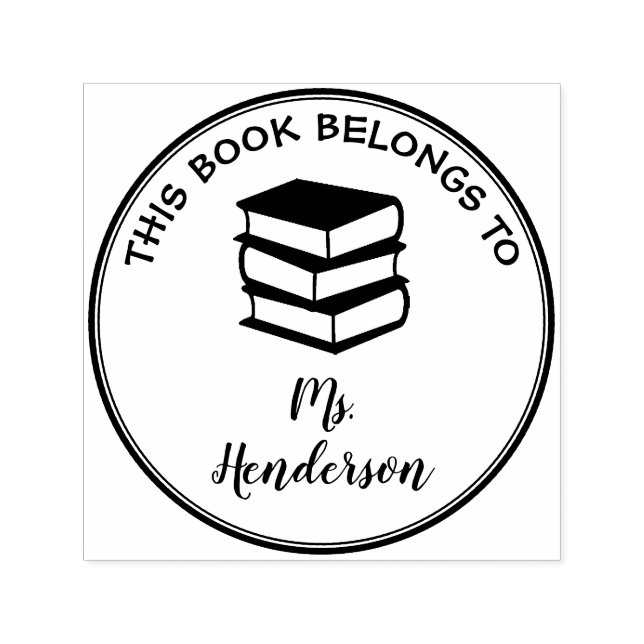 Sello Automático Este Libro Pertenece A La Biblioteca De Personaliz (Diseño)