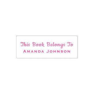 Sello Automático Este Libro Pertenece A Nombrar Único A Pink Ex lib