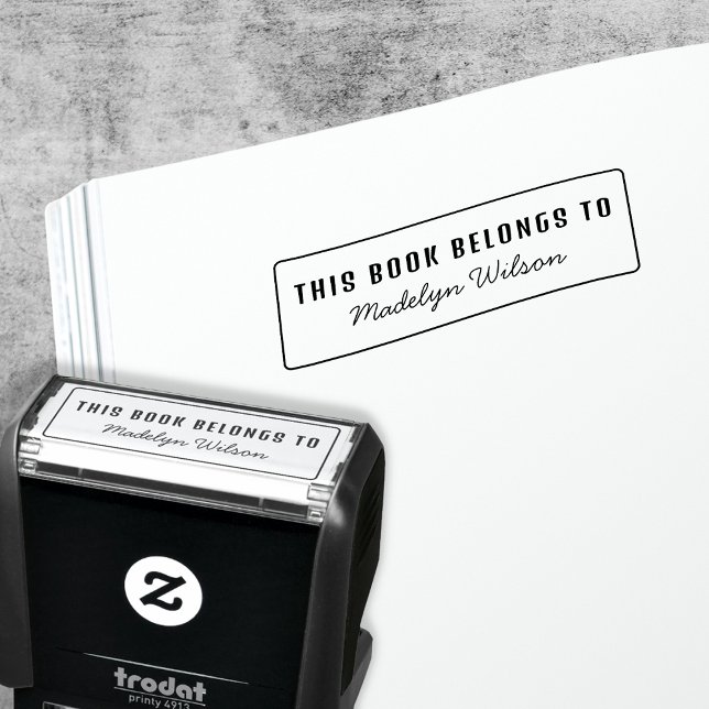 Sello Automático Este Libro Pertenece A - Nombre Bookplate (Subido por el creador)