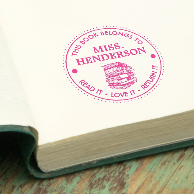 Sello Automático Este Libro Pertenece A Personalizado (This Book Belongs To Personalized Teacher Self-inking)