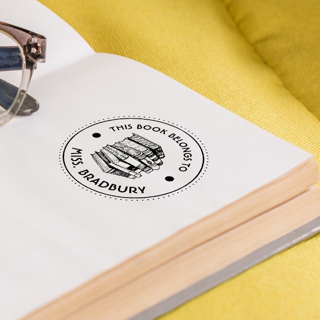 Sello Automático Este Libro Pertenece A Personalizado (This Book Belongs To Personalized Self-inking Stamp)