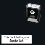 Sello Automático Este Libro Pertenece A y Nombre Completo del Propi<br><div class="desc">Este sello autoentintado tiene dos líneas de texto visible. Puede editar ambas líneas. La línea superior dice 'Este Libro Pertenece A'. La línea inferior es el texto para el nombre del dueño del libro.</div>