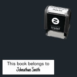 Sello Automático Este Libro Pertenece A y Nombre Completo del Propi<br><div class="desc">Este sello autoentintado tiene dos líneas de texto visible. Puede editar ambas líneas. La línea superior dice 'Este Libro Pertenece A'. La línea inferior es el texto para el nombre del dueño del libro.</div>